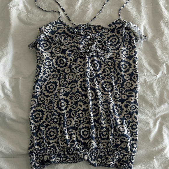 American Eagle Blue & White Summer Tank Top - Picture 2 of 4